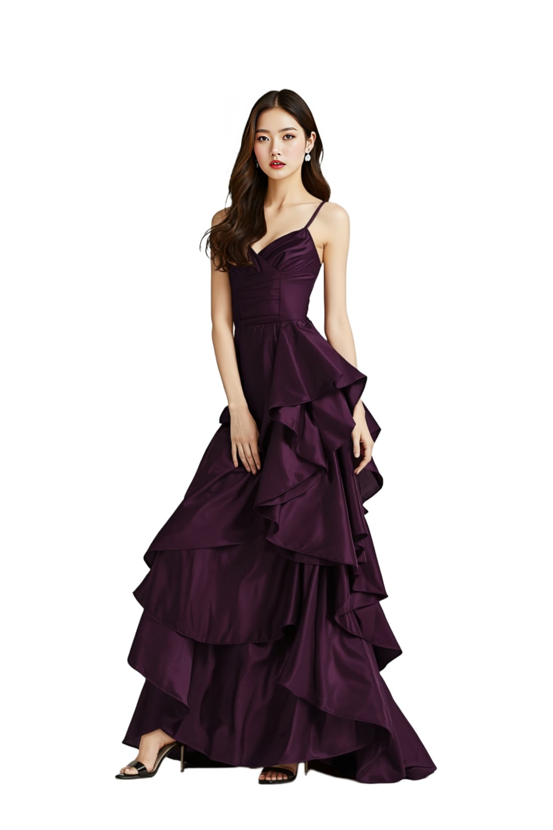 Purple Ruffled Gown